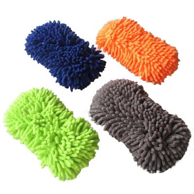 China Durable Practical Durable Car Wash Sponge Microfiber Chenille Elastic Hand Strap for sale