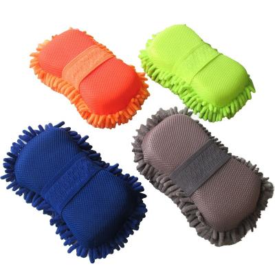 China Sustainable Wholesale Double Side Super Absorbent Microfiber Car Wash Glove / Sponge for sale