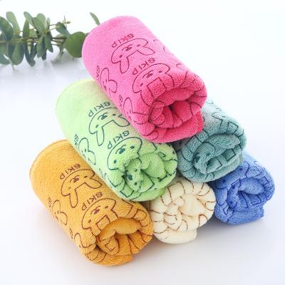 China Custom Wholesale Kids Microfiber Face Bath Pink Cleansing Towels Safe For Baby Kids for sale