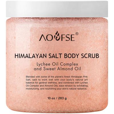 China Exfoliator Private Label Vegan Exfoliator Moisturizing Exfoliator Whitening Natural Organic Himalayan Salt Exfoliating Body Scrub for sale