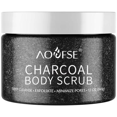 China Natural Exfoliator Exfoliator Private Label Body Skin Care Charcoal Brightening Deep Cleansing Natural Organic Body Scrub for sale