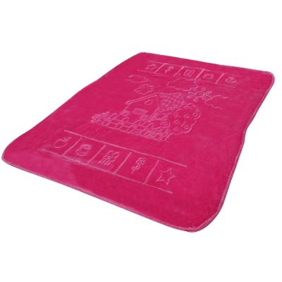 China One Fold Disposable Good Quality Pink Polyester Cloud Baby Blanket 100% Custom Made Logo Baby Blanket for sale