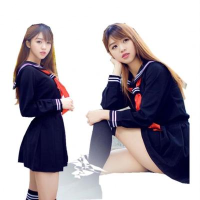 China School Uniforms JK Sailor Navy Class School Girls Function School Uniform Top Skirt Japanese Costume Women Anime Hell Girl Uniforms Cosplay Material for sale