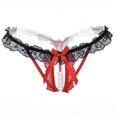 China Factory Wholesale Breathable Ladies Transparent Underwear Women'sG String Sexy Women's Open Panties Lace G-String for sale