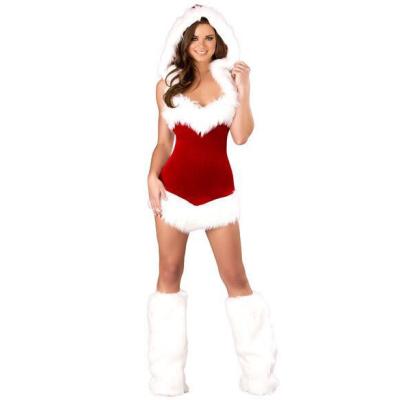 China Breathable Anta Claus Adult Women Ladies Christmas Fancy Dress Costume For Girl for sale