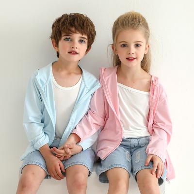 China summer adults Anti-wrinkle outwear kids suncare clothing hoodie sun proof light kids sun protection jacket for sale