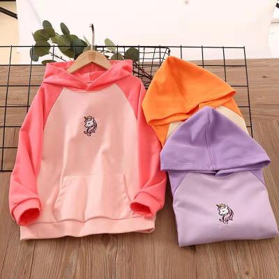 China 2021 Autumn Kids Anti-Shrink Winter Sweatshirt Hood Jacket Girls Unicorn Pullover Long Sleeve Hoodie for sale