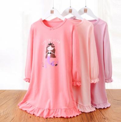 China Long Sleeve Thermal Sleepwear Nightgown Princess Nightgown Soft Mermaid Sleep Dress For Girls for sale