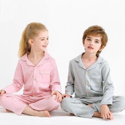 China 100% Blank Thermal Wholesale Cotton Sleepwear Loungewear Boys Girls Kids 2 Piece Pajama Sets for sale