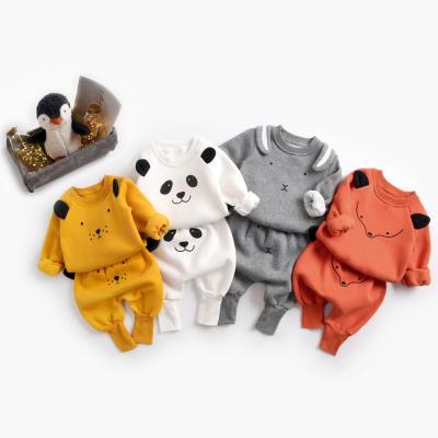 China Autumn Winter Baby Boy Cartoon Cute Anti-Shrink Suit Baby Clothes Pullover Sweatshirt Tops+Bottoms Outfits Baby Toddler Girl Set Clothes for sale