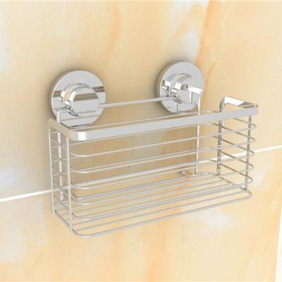 China Sustainable Fashion Wall Mounted Shower Bathroom Super Suction Basket Organizer for sale