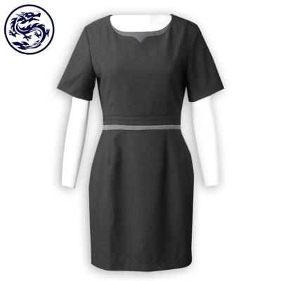 China Hotel Recycle Plastics RPET SEDEX Red Blue Purple Color Women Hotel Uniform For Administrative Staff Uniforms Dress for sale