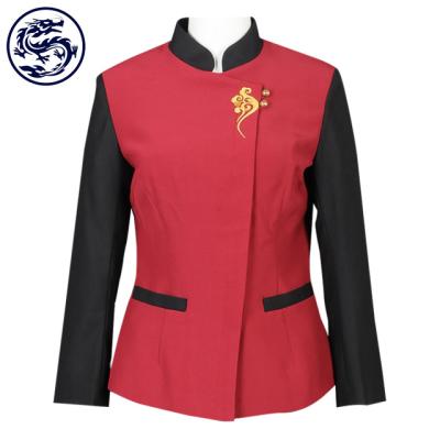 China restaurant & Free Sample Bar Custom Design 2020 Logo Chinese Stylish Custom Restaurant Waitress Custom Diner Service Uniform for sale