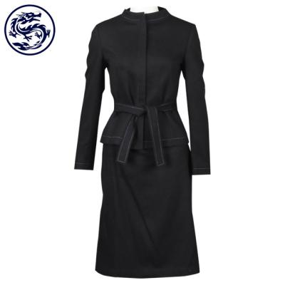 China Other No Minimal All Materials Custom Made Black Office Women RPET Uniform Designs Suit For Ladies Uniforms for sale