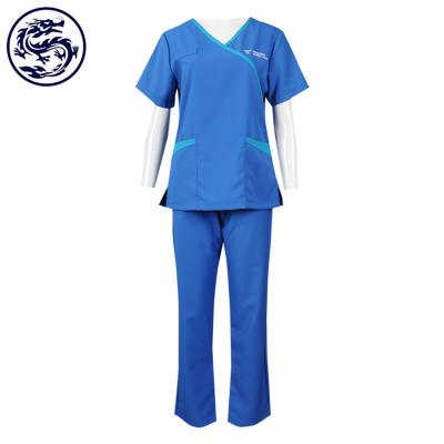 China Free Sample Fashion Hospital Design Dental Hospital Maid Uniforms Free Sample Fashion Nurse Blue Uniform for sale