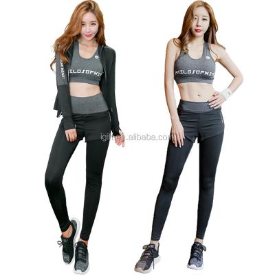 China Low MOQ Antibacterial OEM All Custom New Arrival Ladies Fitness Gym Wear Sets Women Four Way Stretch Yoga Wear for sale