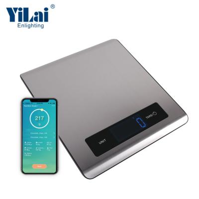 China Digital Weighing Scale High Accuracy Stainless Steel Material Electronic Smart Food Kitchen Measuring Scale for sale