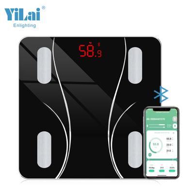 China Viable Cheap Fitness Bathroom Personal Smart Black LED Display 180kg 396lb Black Scale With App for sale