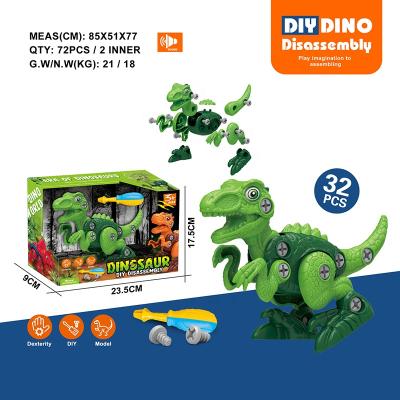 China Diy Assembly Dinosaur Educational Toys 3 in 1 Dinosaur Assemble Building Blocks Kids DIY Take Apart for sale