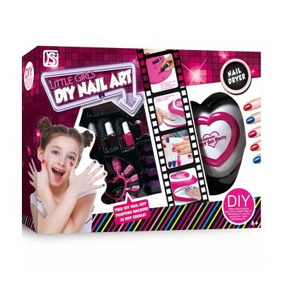 China Toy Pretend Play Beauty Makeup Toy Nail Art Kits Girls DIY Toys Nail Dryer Set 84*39*92cm for sale