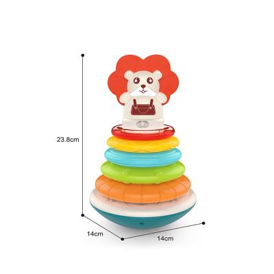 China Educational Stem of Toy Lion Rainbow Circles Stacking Ring Learner Toy For Children for sale