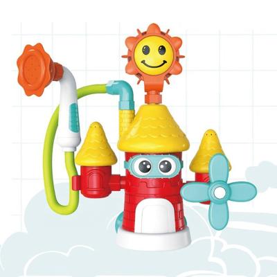 China Eco-friendly Electric Bath Toy Castle Bathroom Shower Sprinkler Bath Toys Summer Bathub Shower Toys for sale