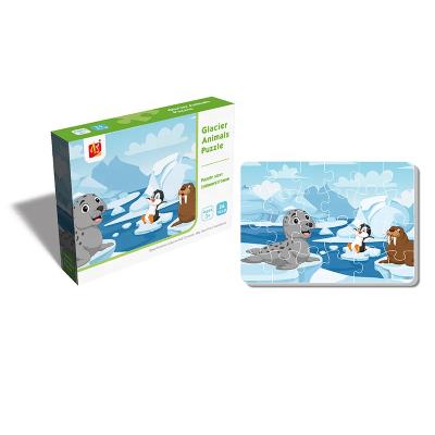 China Eco-friendly Glacier Jigsaw Puzzle Animals Cartoon Toy 3d Paper Jigsaw Puzzle For Kids for sale