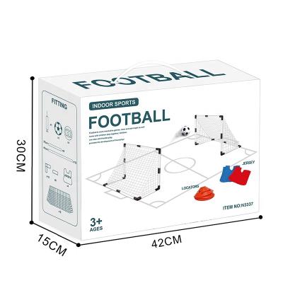 China Kids Playing Upgrade Kids Indoor Sports Double Doors Football Party Toy Playing Set With Cues And Jerseys for sale