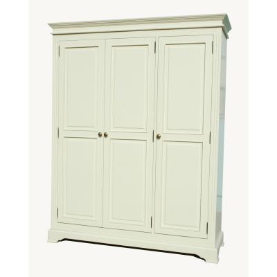 China Modern Stock Multifunctional Bedroom Furniture Triple Wardrobe Solid Wood KD Solid Wood and MDF for sale