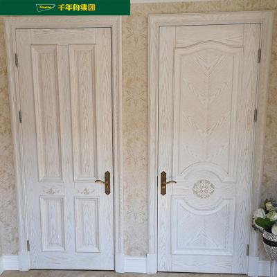 China Swing Modern Simple Fancy Melamine Interior Teak HDF Front Door Skin Interior Solid Wood Carvng Design for sale