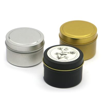 China High Quality Christmas Cosmetic Tin Candle Container Metal Gold Tin Can for sale