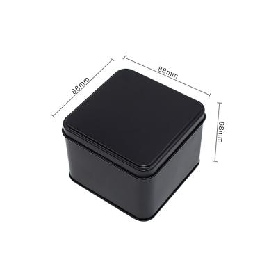 China Matt Black Square Metal Tin Tea Can Favor Gift Case for sale