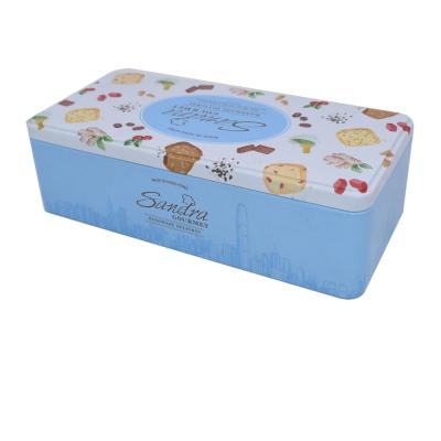 China Big Long Cookies Rectangle Metal Recyclable Custom Gift Tin Box For Sale for sale