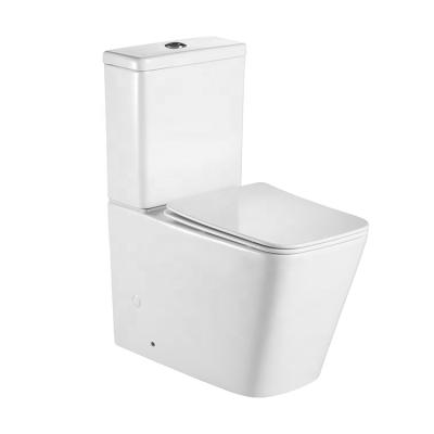 China Hot Selling Maid Cover Double-Flow Two Piece Toilet Classic Hotel Sanitary Two Piece Sets for sale