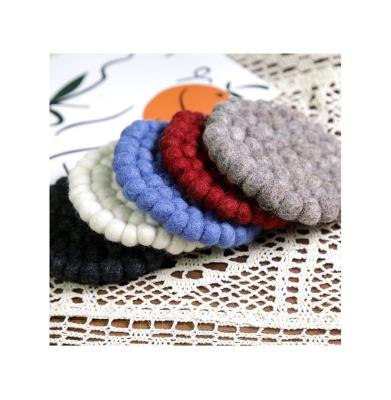 China Various Color Good Quality Gray Wool Felt Coasters Tea Drink Coffee Cup Sustainable Mat for sale