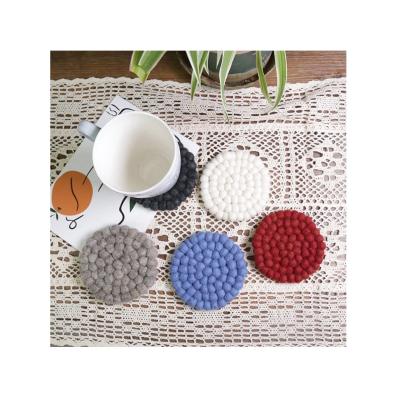 China Guaranteed Viable Unique Quality Backing Coaster Wool Felt Place Mat Decorative Cup Rug for sale