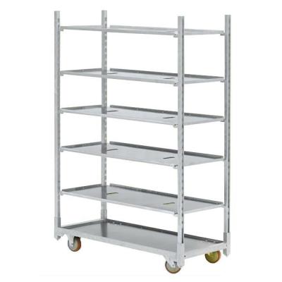 China Aluminium 4 Wheels Danish Flower Trolley Cart Height 1900mm for sale