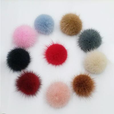 China Factory handmade directly supply 4CM Mink Fur Pompom Ball /mink DIY hair ball joker decoration ball for sale