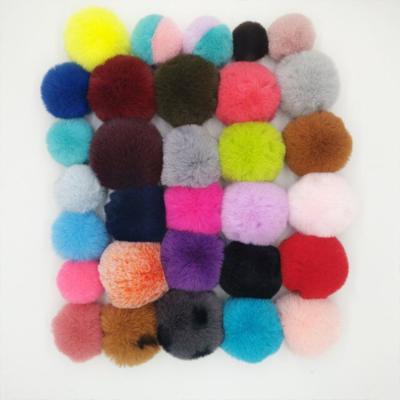 China Factory 6cm Fake Rabbit Fur Automatic Wholesale Colorful Ball Pompom Soft Decorative Fur Pom Pom DIY Upholstery Ball for sale