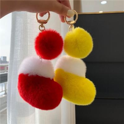 China Christmas Boots Decoration/Bag/Pendant Key Chain Small Small Bag Charm Creative Plush Key Chain Bag Charm Rabbit Fur Christmas Boots Personality Pendant Key Chain for sale