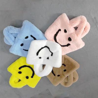 China Hot Sale Fashoion Face Smiley Face Fur Bag Popular Rex Rabbit Fur Handbag for sale