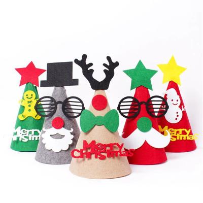 China Chirstmas Decor Christmas Party Cartoon Hat Diy Children's Pack Material Felt Christmas Hat for sale