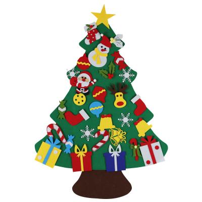 China Christmas Nicro 3ft Wall Hanging Decoration Christmas Diy Home Gift Felt Christmas Tree Set for sale