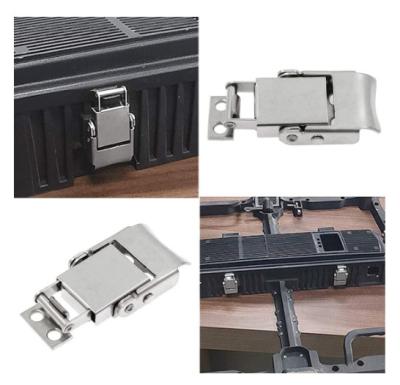 China Durable Precision Stamping Nickel Plated Steel Buckle Latch Spring Loaded Mechanism Corrosion-resistant Coating for sale