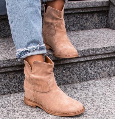 China Flat 2020 Hot Selling High Quality Latest Fashion Women's Latest Trend Suede Leather Girls Boots for sale