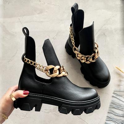 China 2021 latest style light weight factory sale ankle spring fall and winter ornaments causal chain boots good directly for sale