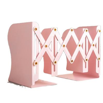 China Home Office Price Decorative Retractable Pink Bookends Simple Modern Cheap Desktop Bookends Environmental Friendly Stock Racks for sale