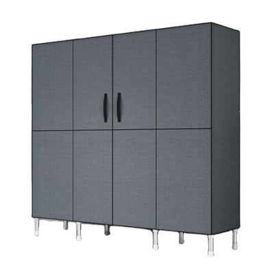 China Factory Foldable Cheap Price Apartment Dark Gray Fabric Wardrobe Easy Assembled Bedroom for sale