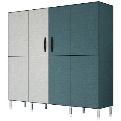 China Foldable Popular Cheap Price Apartment Bedroom Fabric Easy Assembled Wardrobe for sale