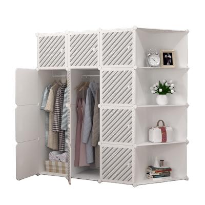 China Apartment Foldable Rental Collapsible Rushing Bedroom Wardrobe Plastic Cabinet for sale